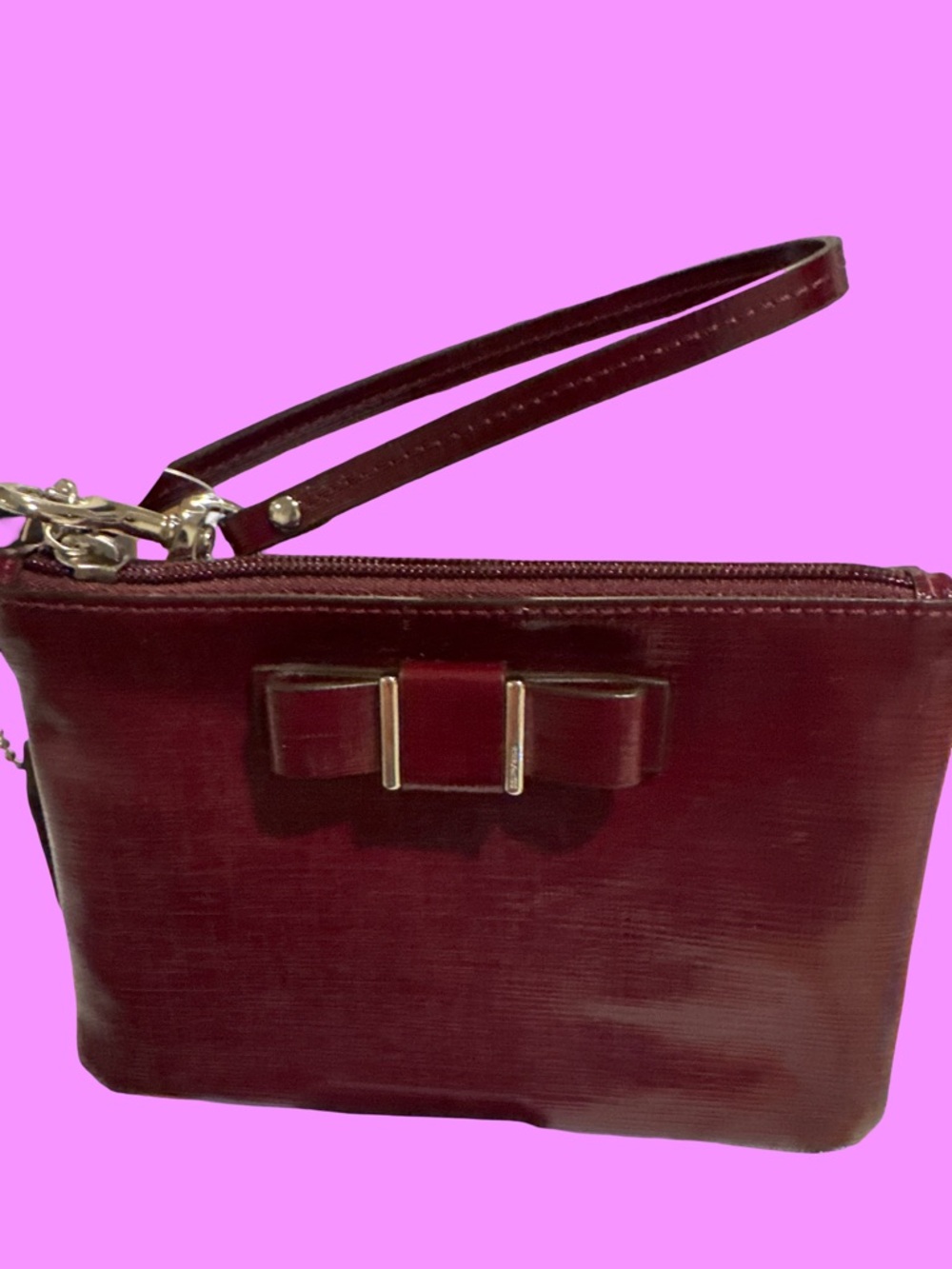 Coach Women's Bow Wristlet Clutch - Burgundy